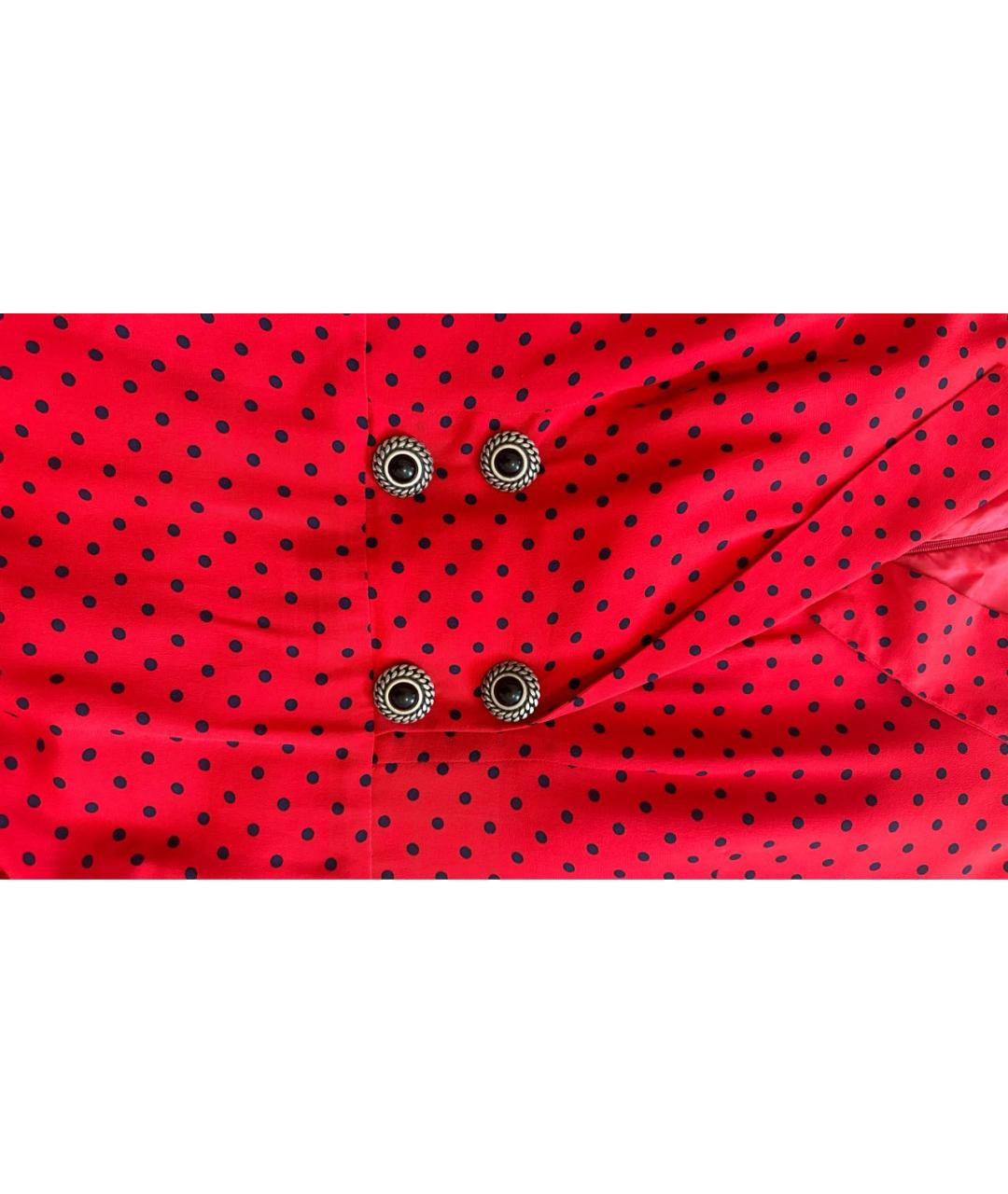 ALESSANDRA RICH Красное шелковое коктейльное платье, фото 3