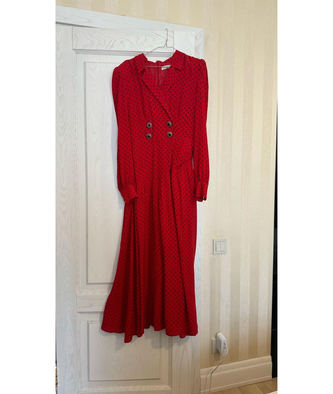 ALESSANDRA RICH Красное шелковое коктейльное платье, фото 9