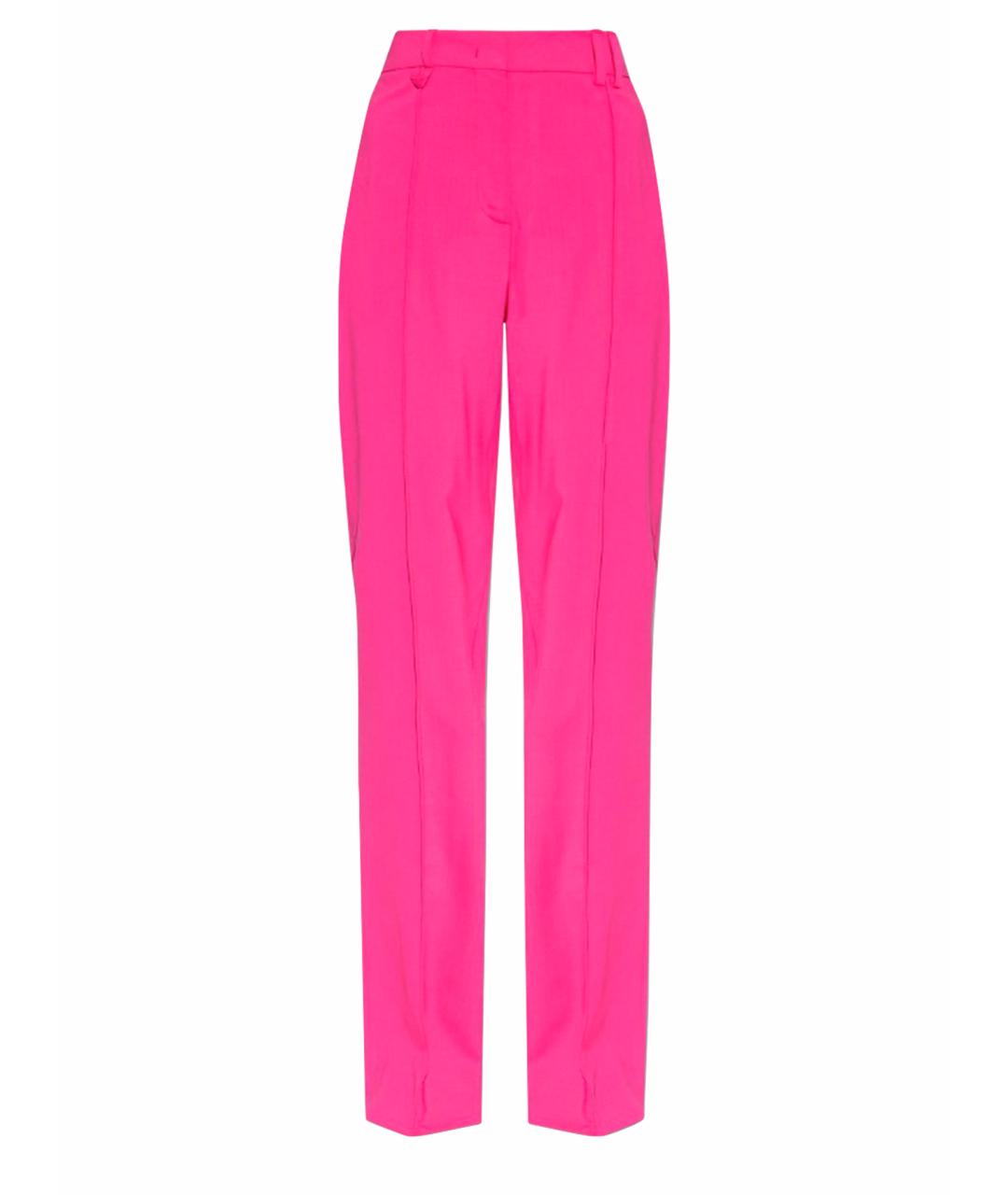 JACQUEMUS Розовые шерстяные прямые брюки, фото 1