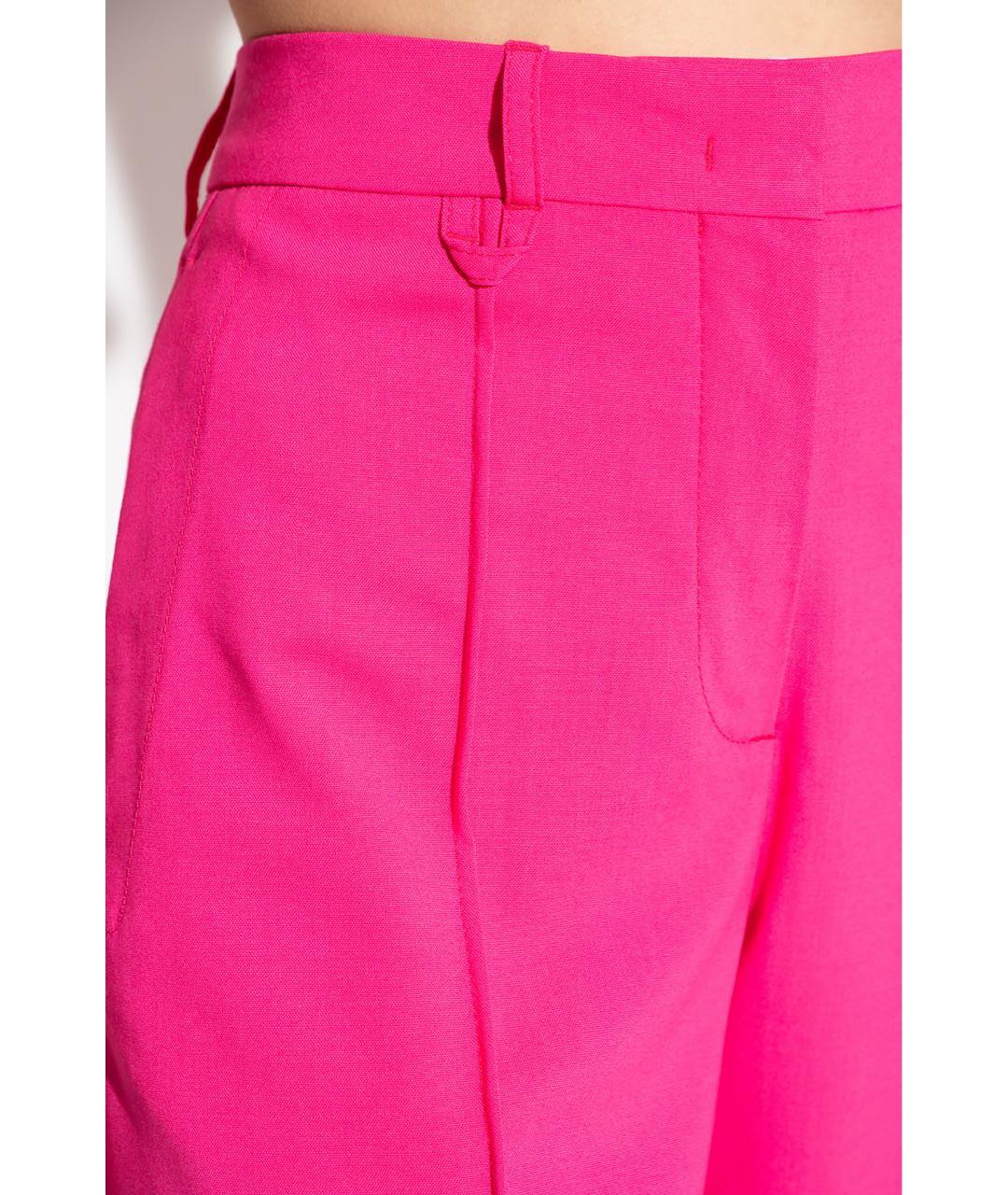 JACQUEMUS Розовые шерстяные прямые брюки, фото 5