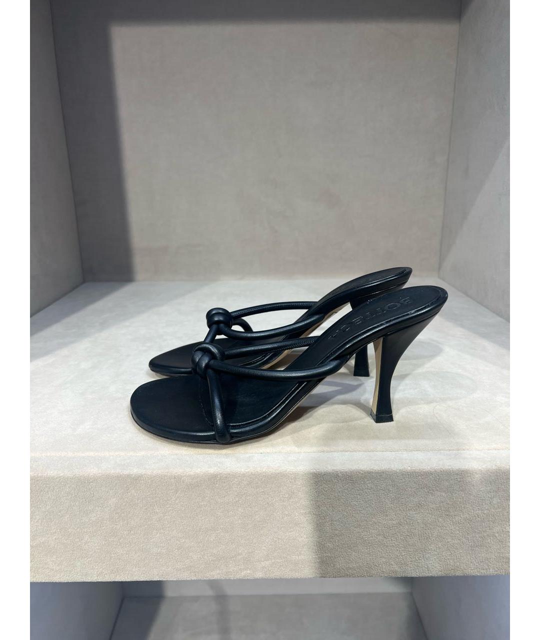BOTTEGA VENETA Черные кожаные мюли, фото 6