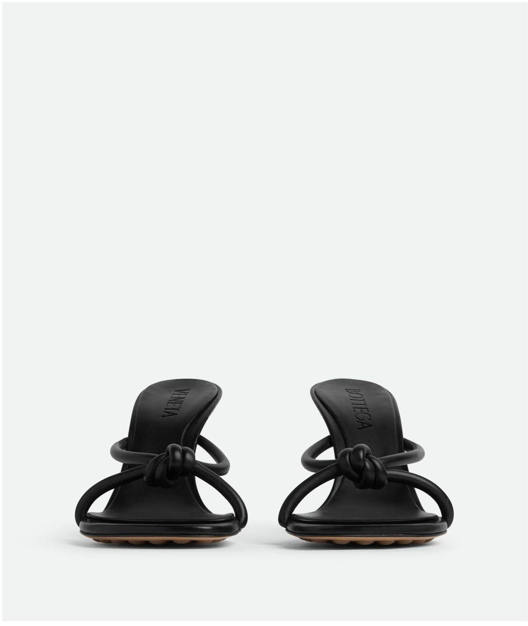 BOTTEGA VENETA Черные кожаные мюли, фото 2