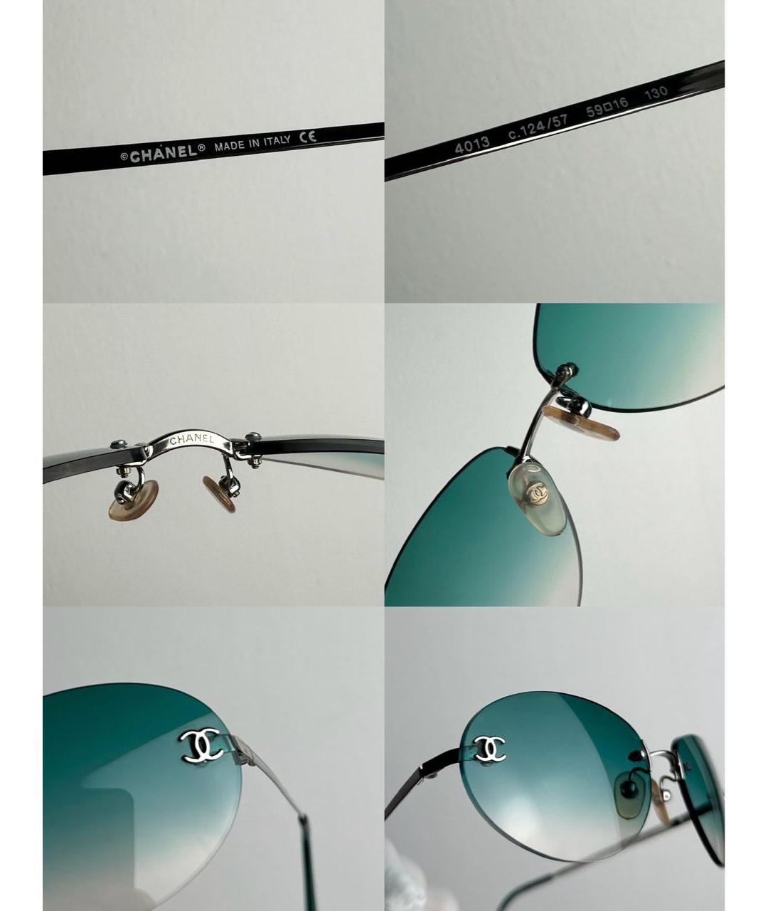 CHANEL Бирюзовые солнцезащитные очки, фото 6