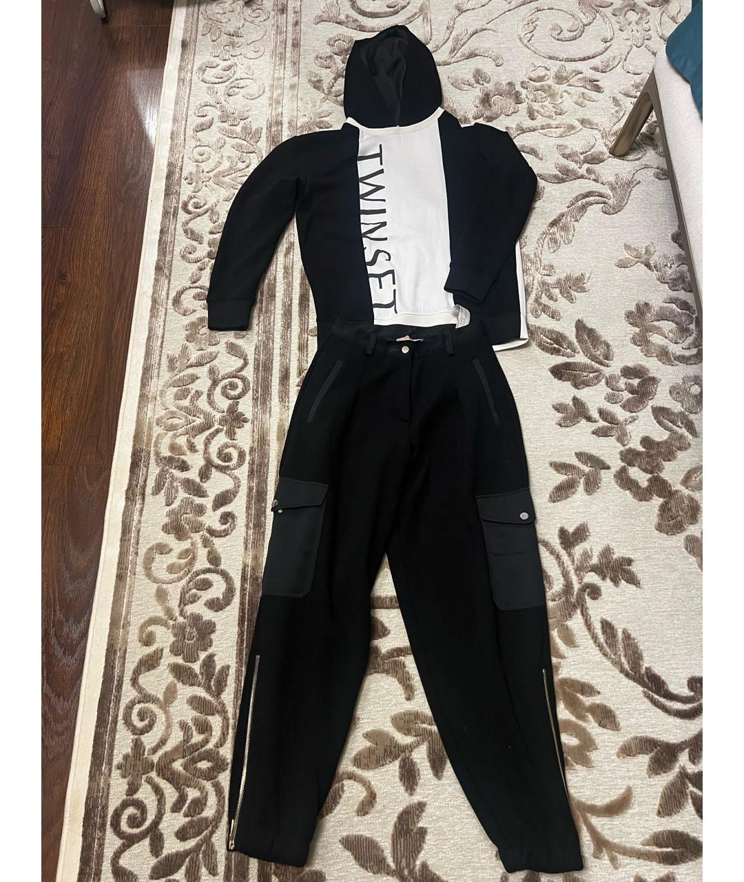 TWIN-SET Черный хлопковый костюм с брюками, фото 6