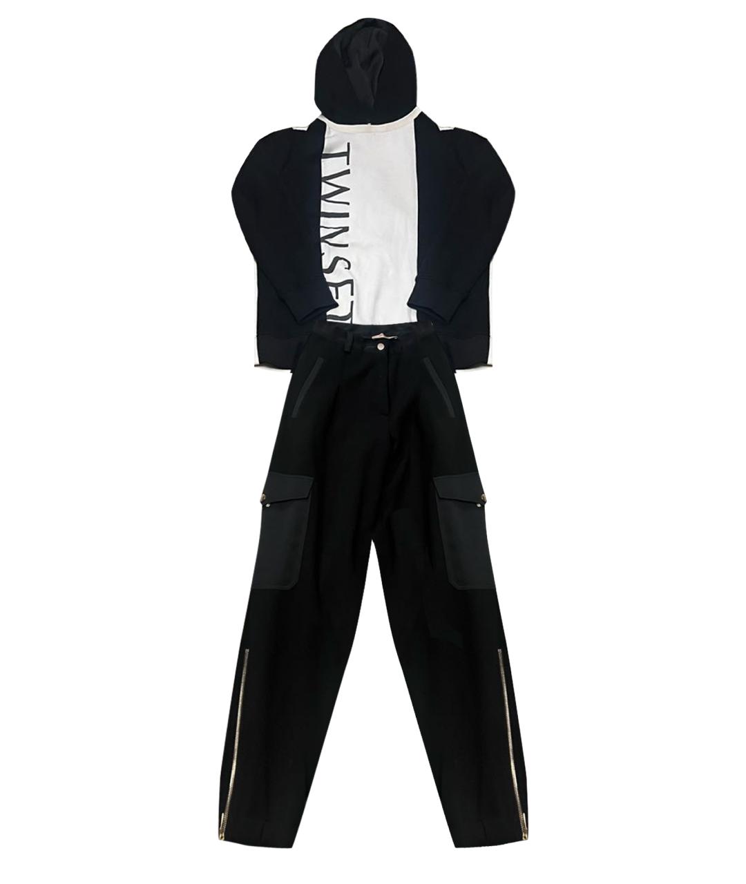 TWIN-SET Черный хлопковый костюм с брюками, фото 1
