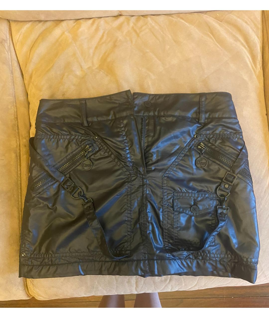 CHRISTIAN DIOR PRE-OWNED Черная полиэстеровая юбка мини, фото 4