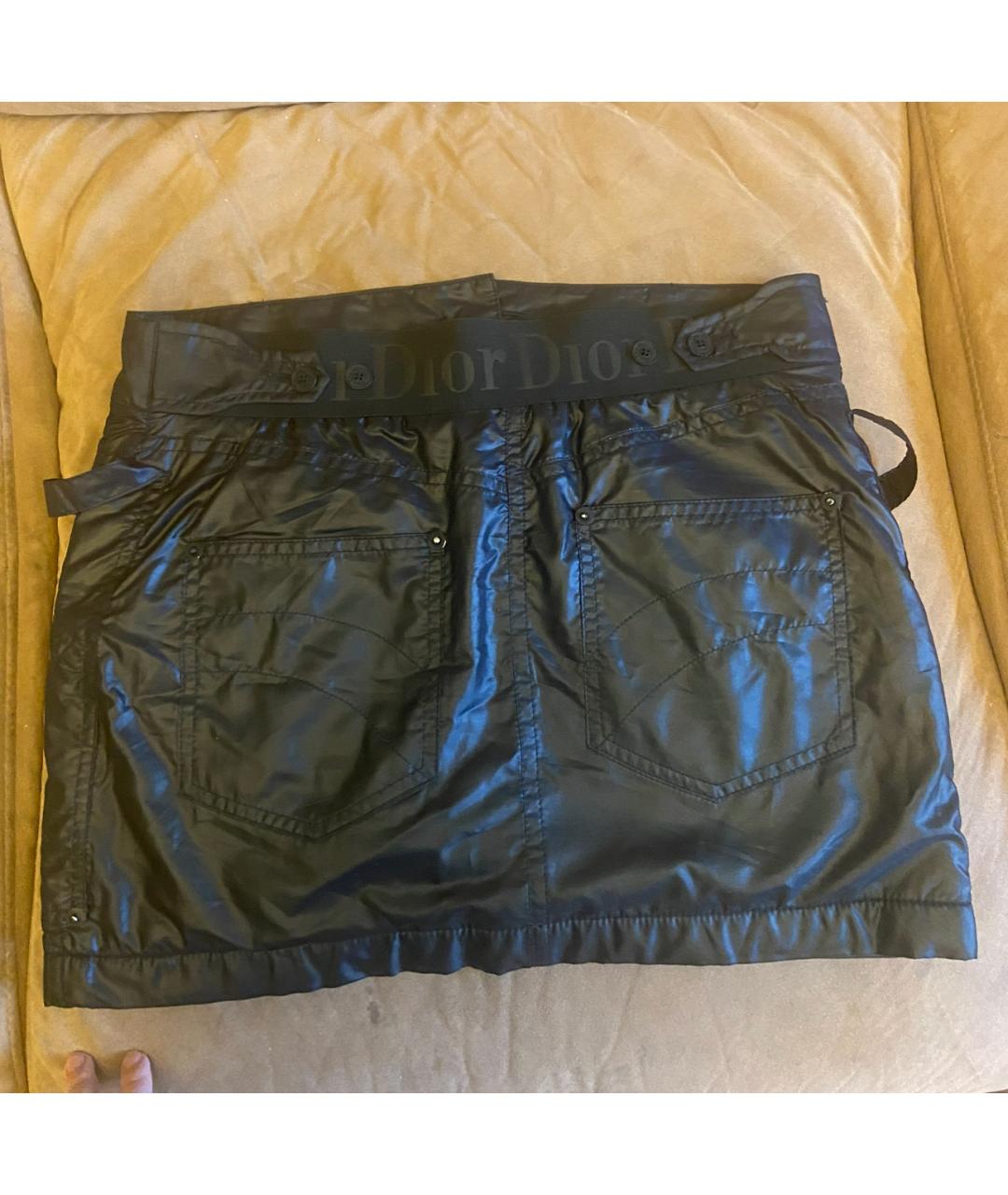 CHRISTIAN DIOR PRE-OWNED Черная полиэстеровая юбка мини, фото 2