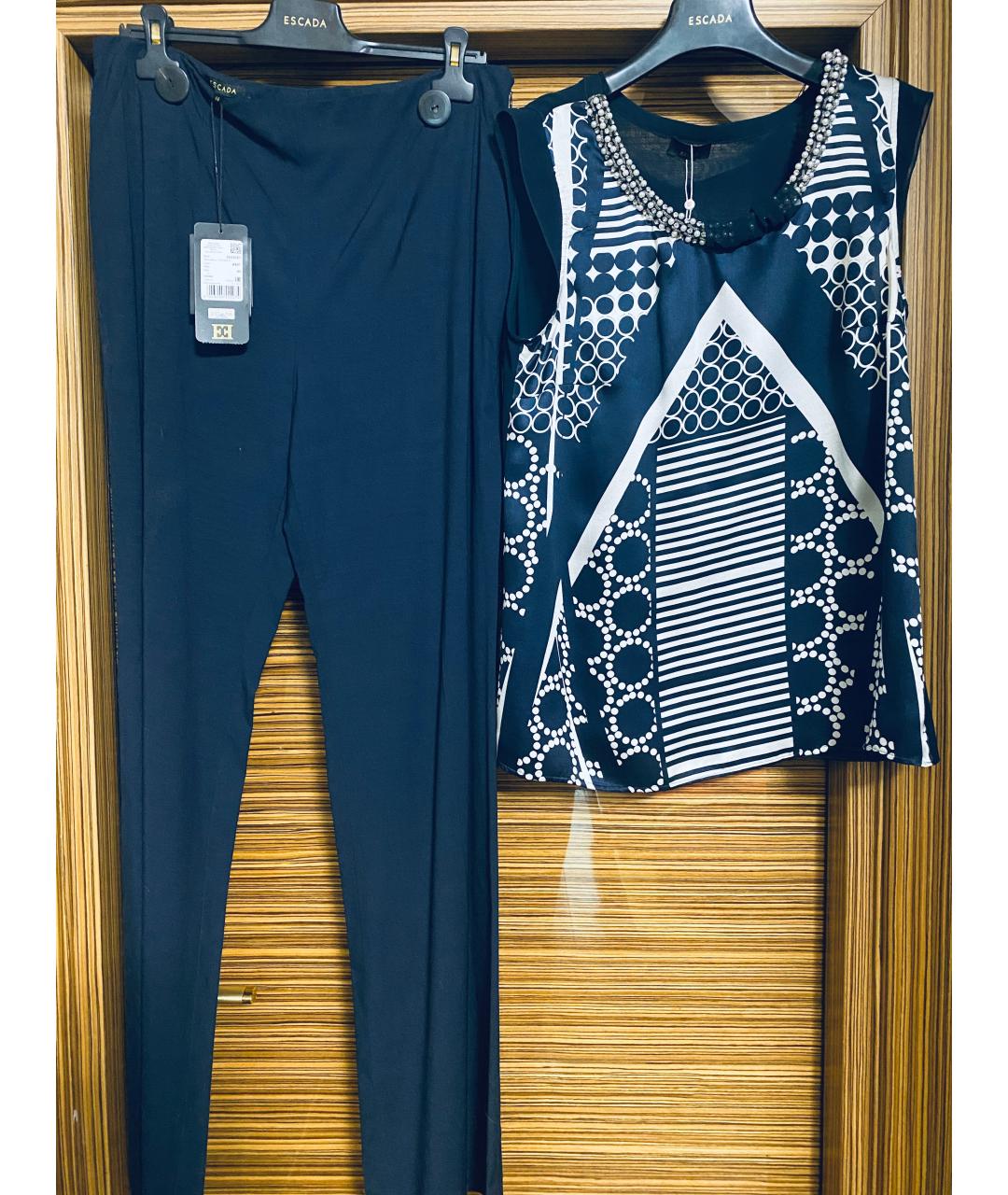 ESCADA Синий вискозный костюм с брюками, фото 8
