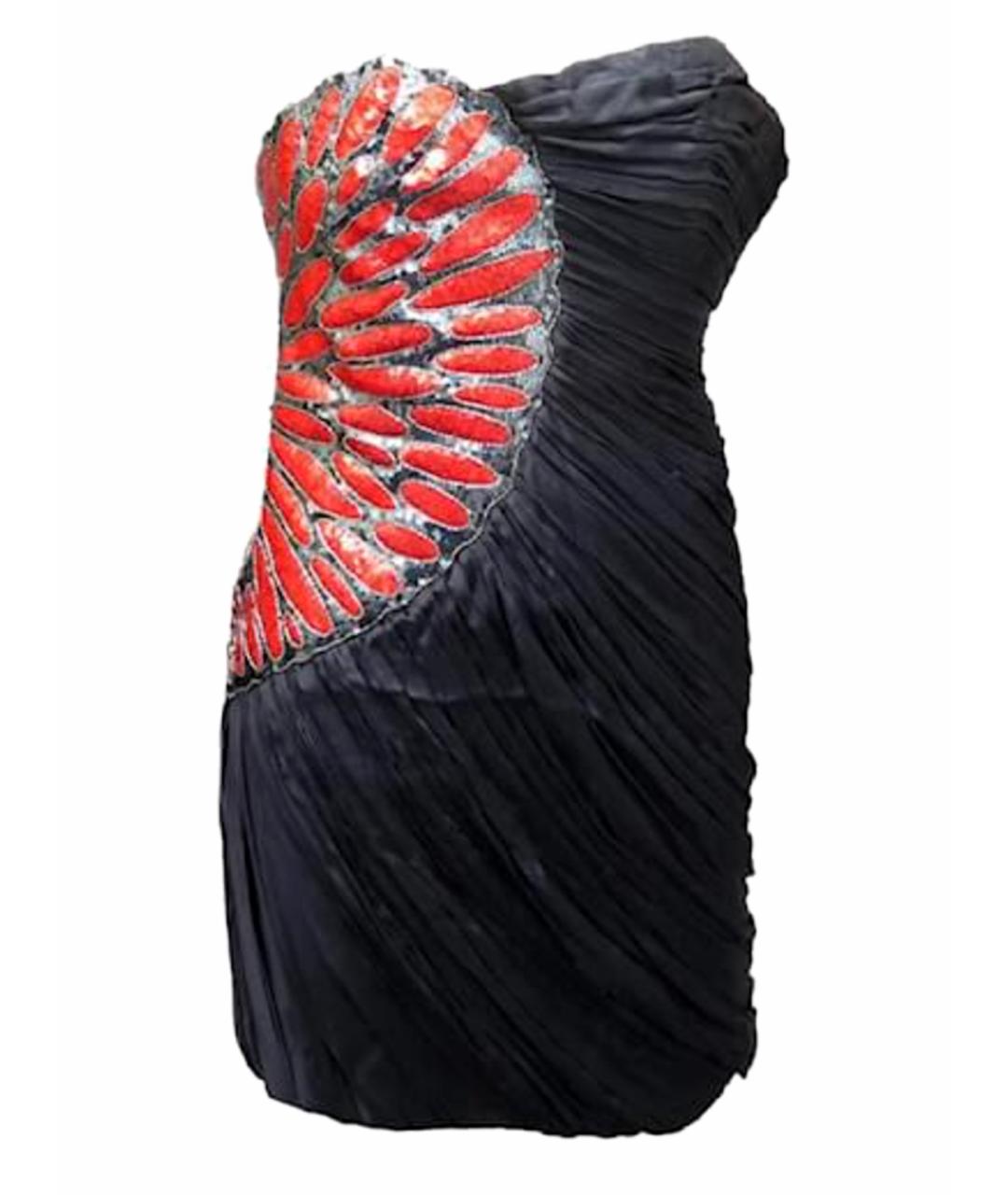 JAY AHR Черное атласное вечернее платье, фото 1