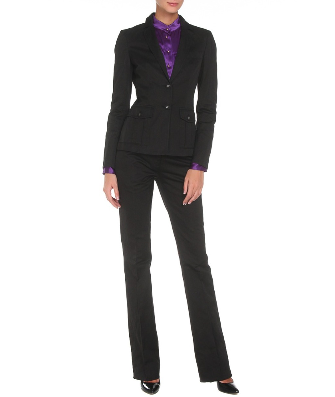 GIANFRANCO FERRE Черный хлопковый костюм с брюками, фото 3