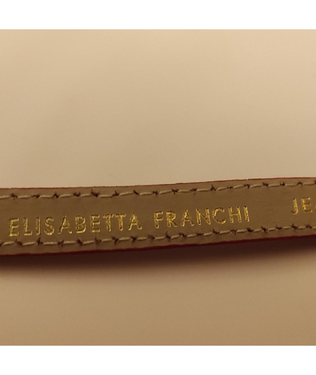 ELISABETTA FRANCHI Бордовый ремень из лакированной кожи, фото 8