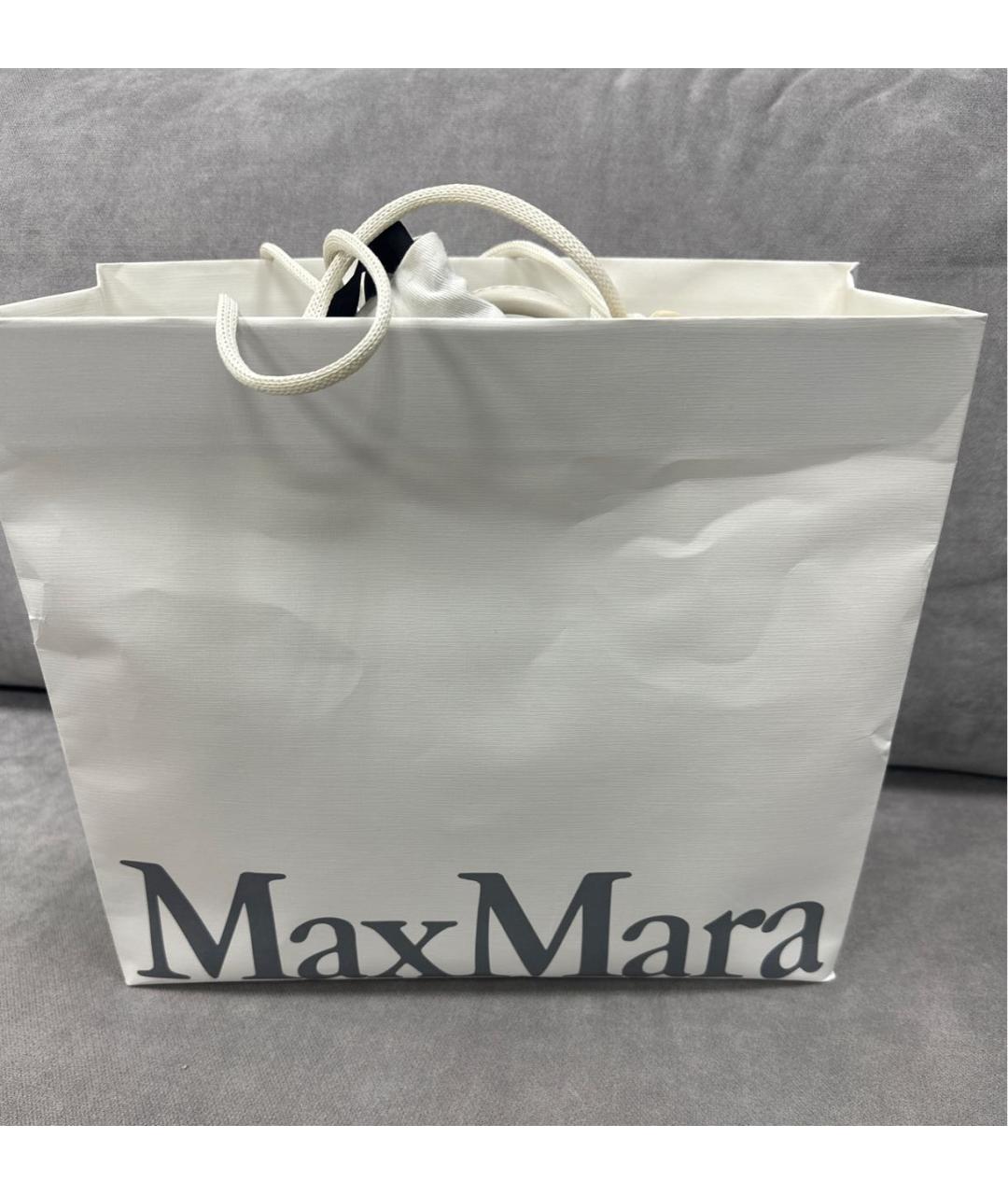 MAX MARA Белая кожаная сумка с короткими ручками, фото 8