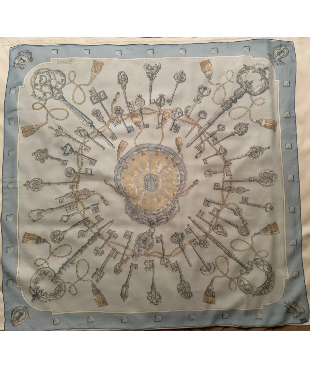 HERMES PRE-OWNED Голубой шелковый платок, фото 5
