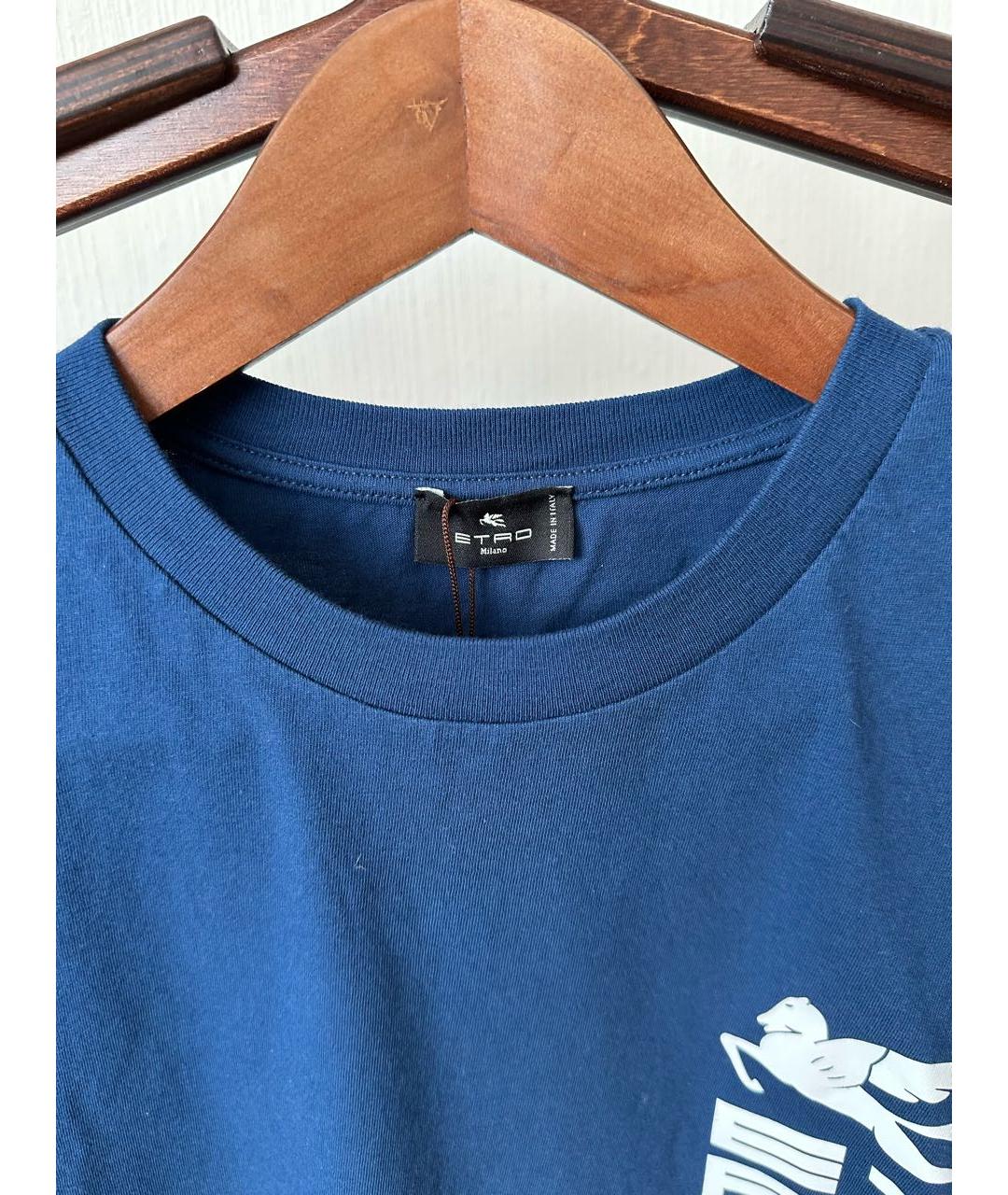 ETRO Темно-синяя хлопковая футболка, фото 3