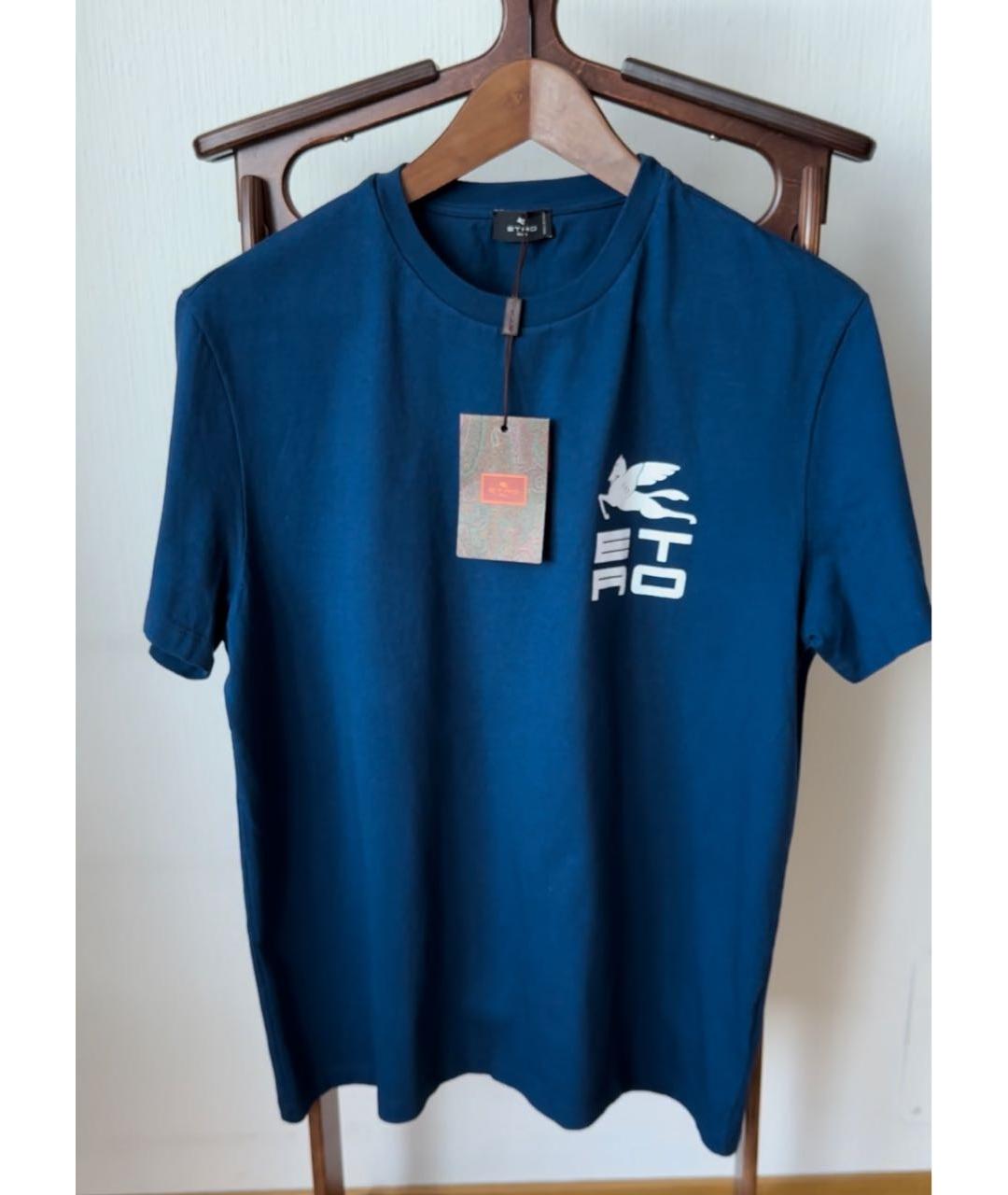 ETRO Темно-синяя хлопковая футболка, фото 2