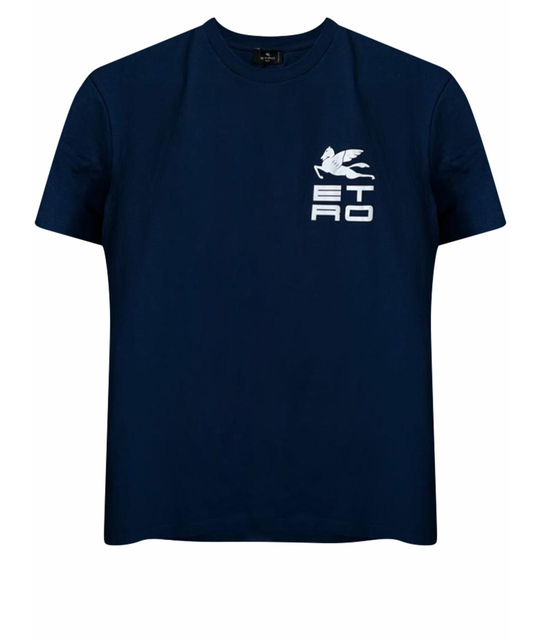 ETRO Темно-синяя хлопковая футболка, фото 1