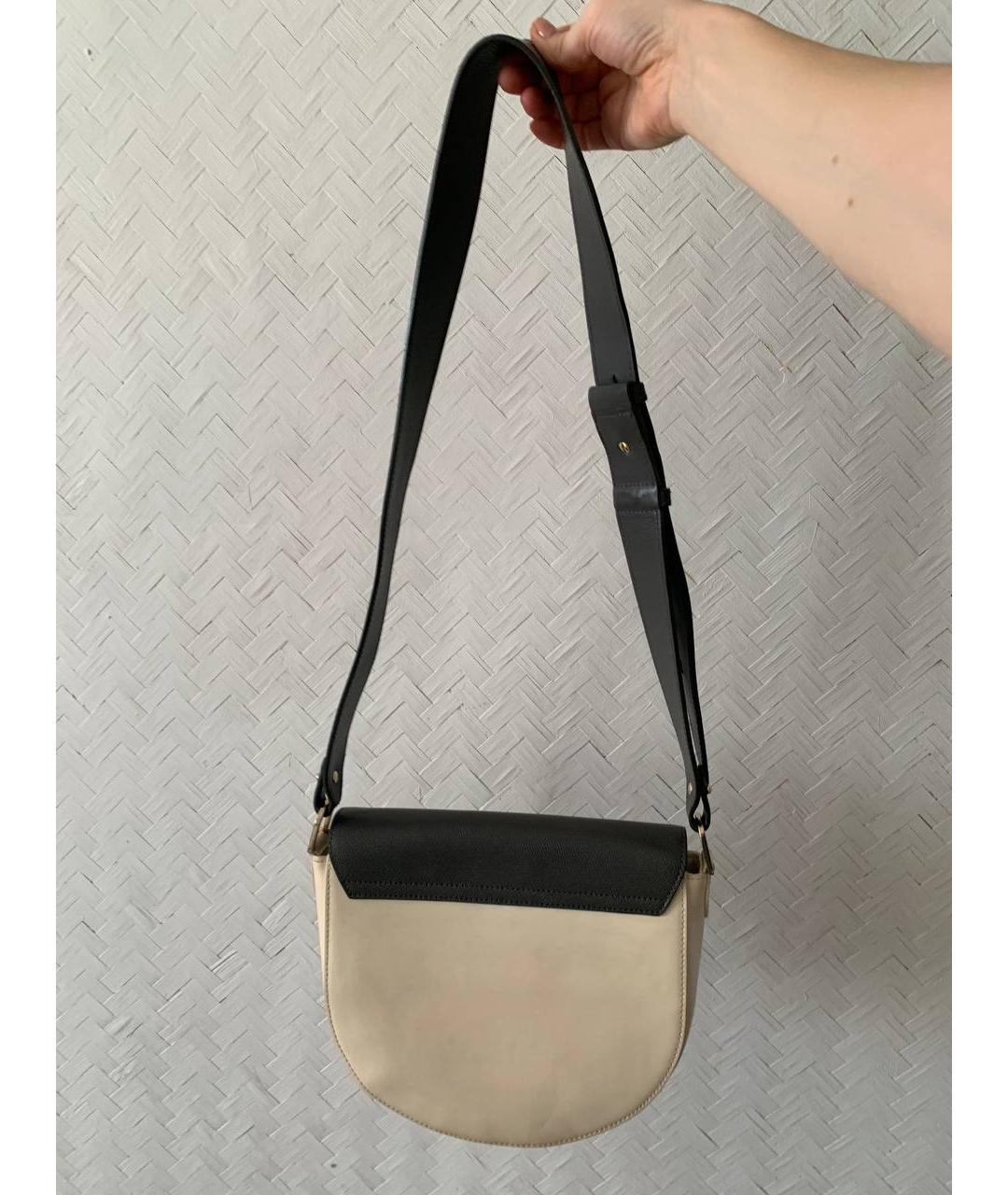 FURLA Бежевая кожаная сумка через плечо, фото 3