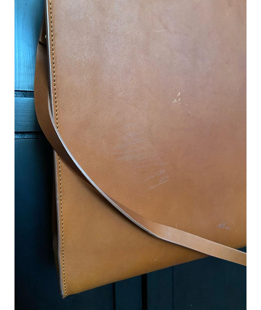 SOPHIE HULME Коричневая кожаная сумка с короткими ручками, фото 7