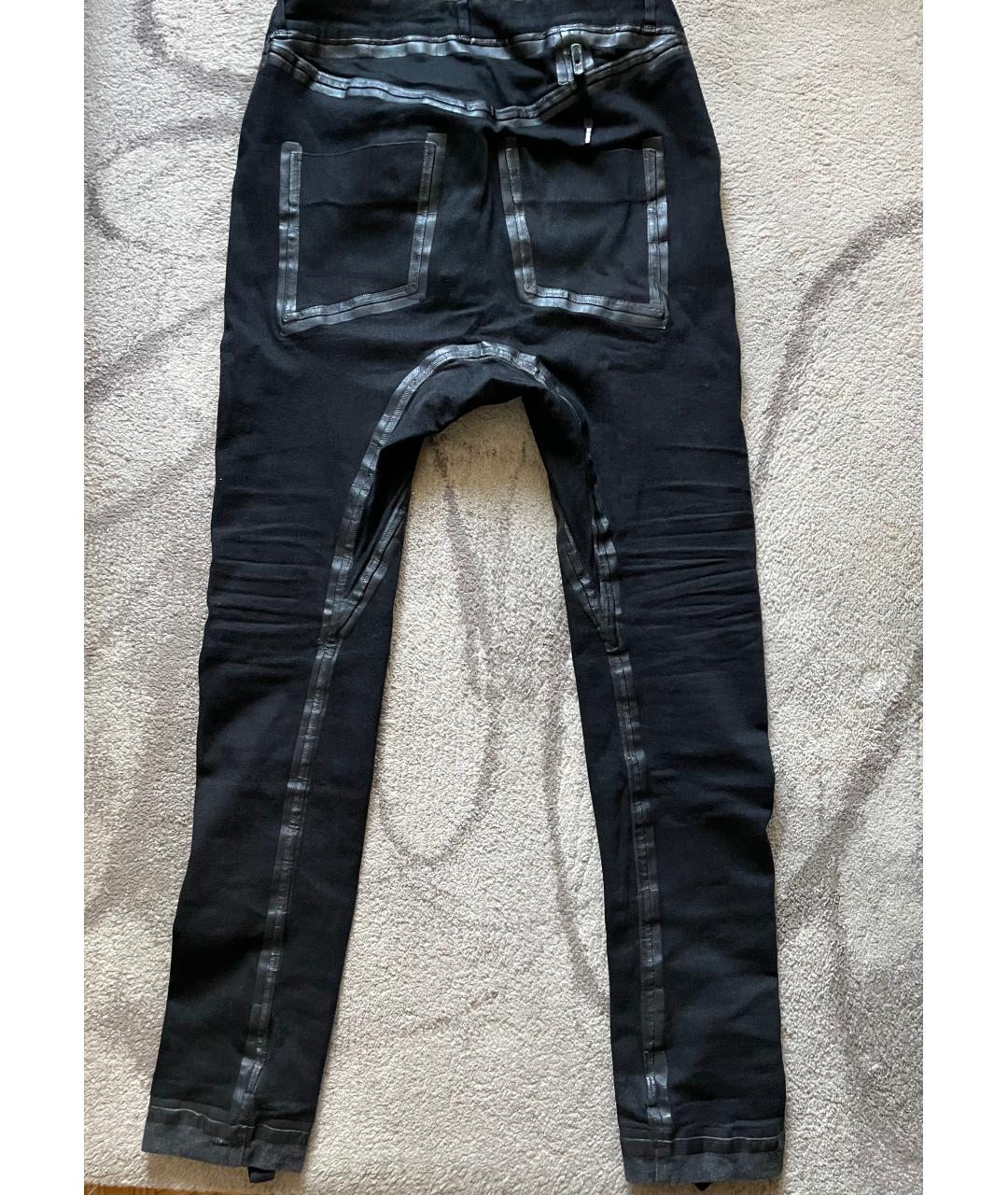 BORIS BIDJAN Черные хлопко-эластановые джинсы скинни, фото 2