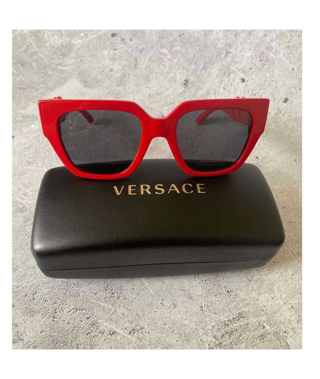 VERSACE Красные пластиковые солнцезащитные очки, фото 4