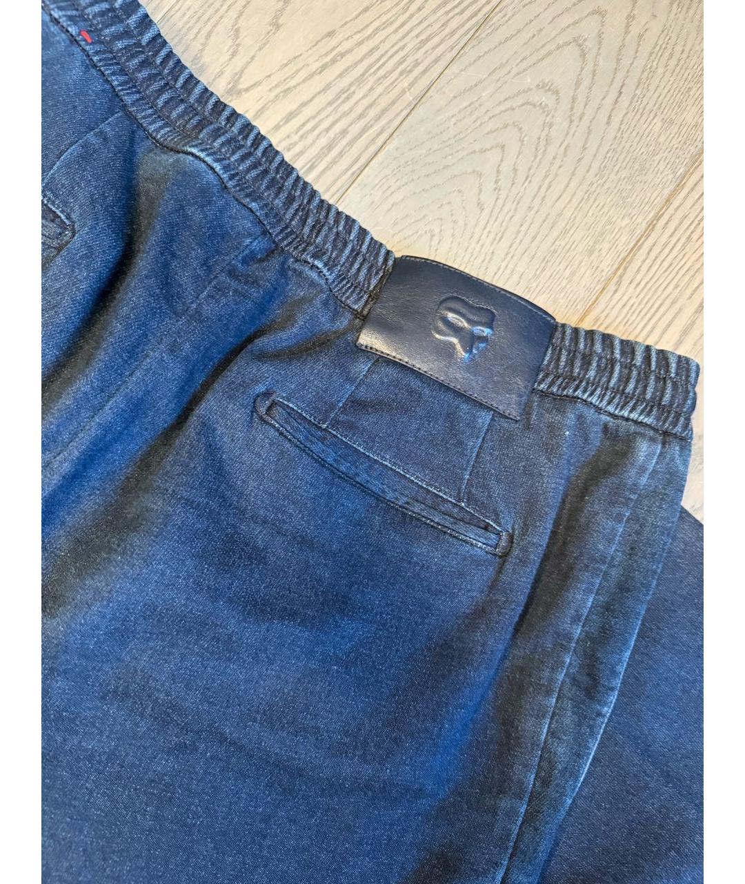 MARCOPESCAROLO Темно-синие хлопковые прямые джинсы, фото 3