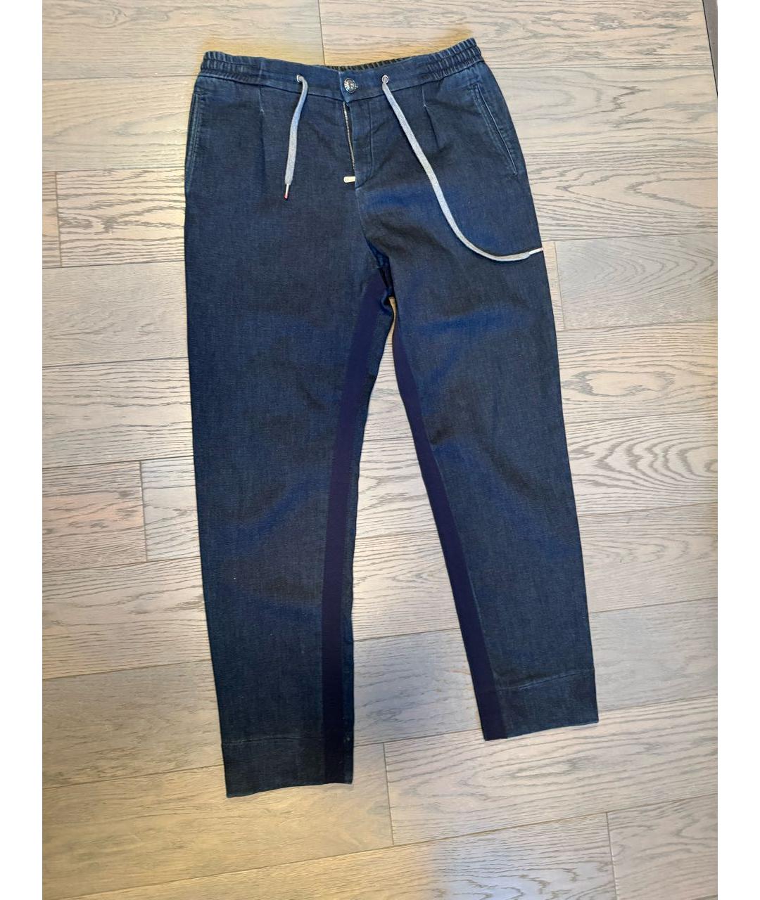 MARCOPESCAROLO Темно-синие хлопковые прямые джинсы, фото 9