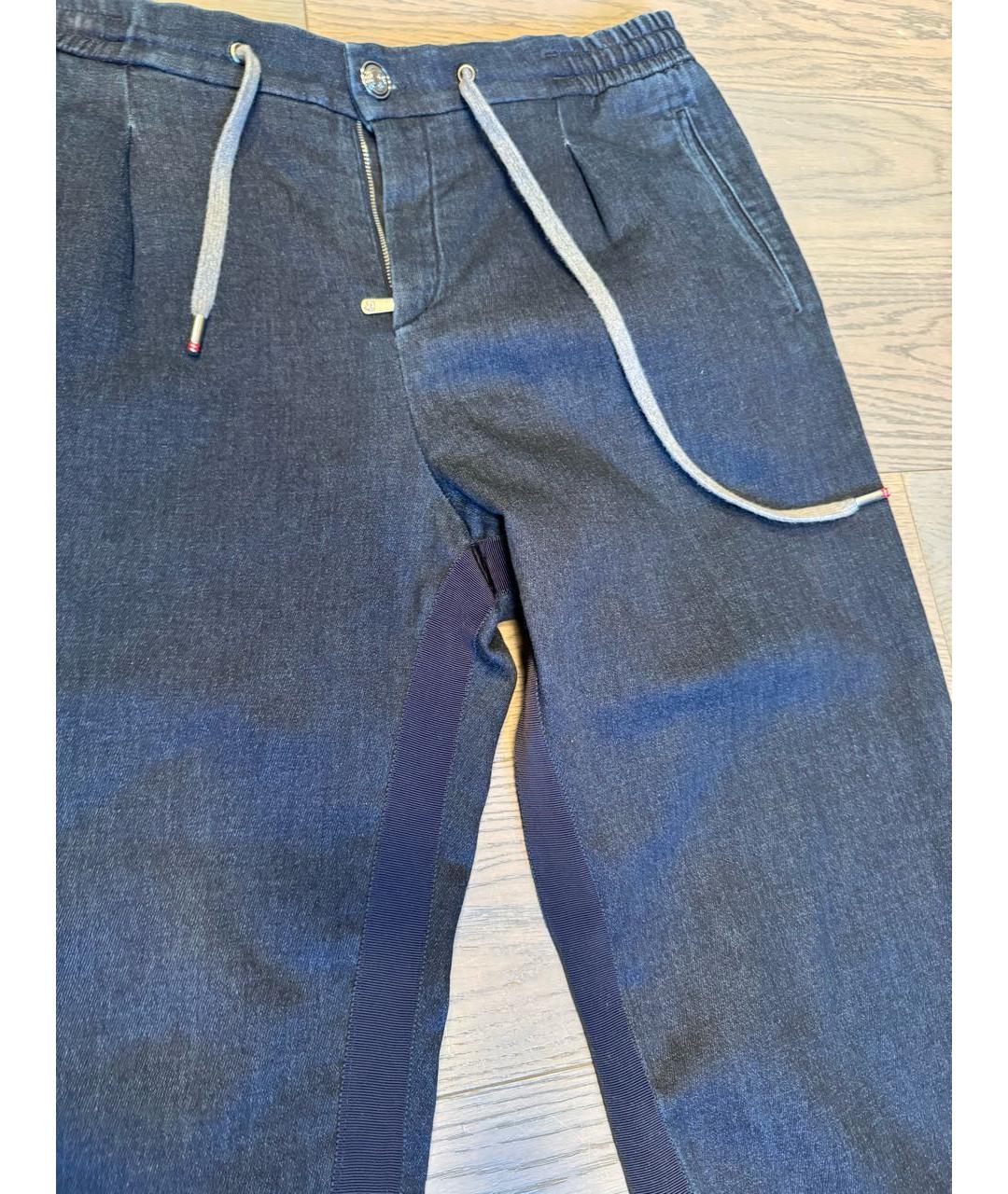 MARCOPESCAROLO Темно-синие хлопковые прямые джинсы, фото 2