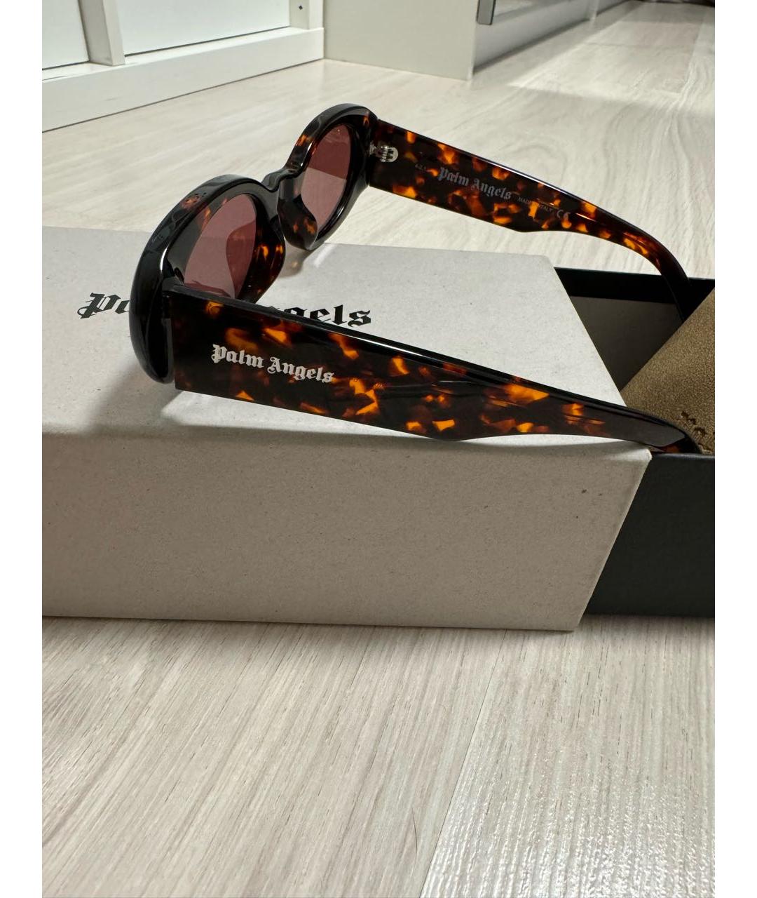 PALM ANGELS Коричневые пластиковые солнцезащитные очки, фото 3