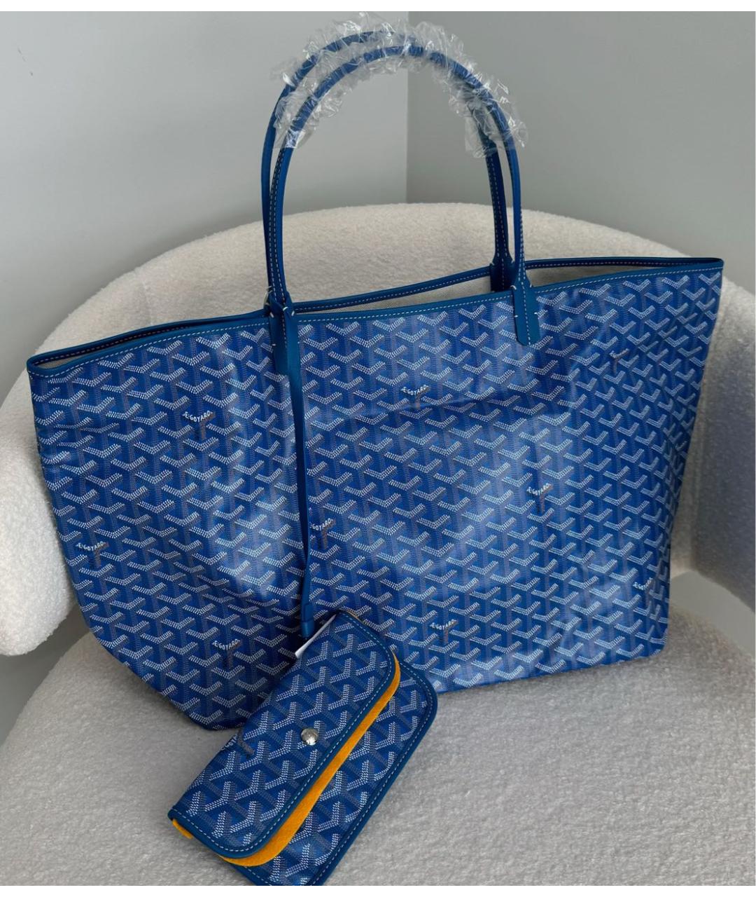 GOYARD Синяя кожаная сумка тоут, фото 2