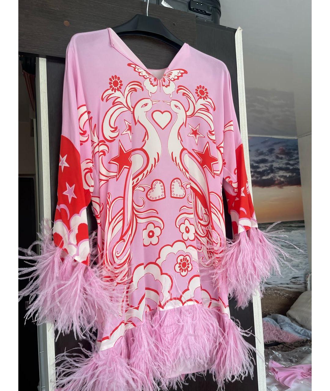 VALENTINO Розовое шелковое вечернее платье, фото 2