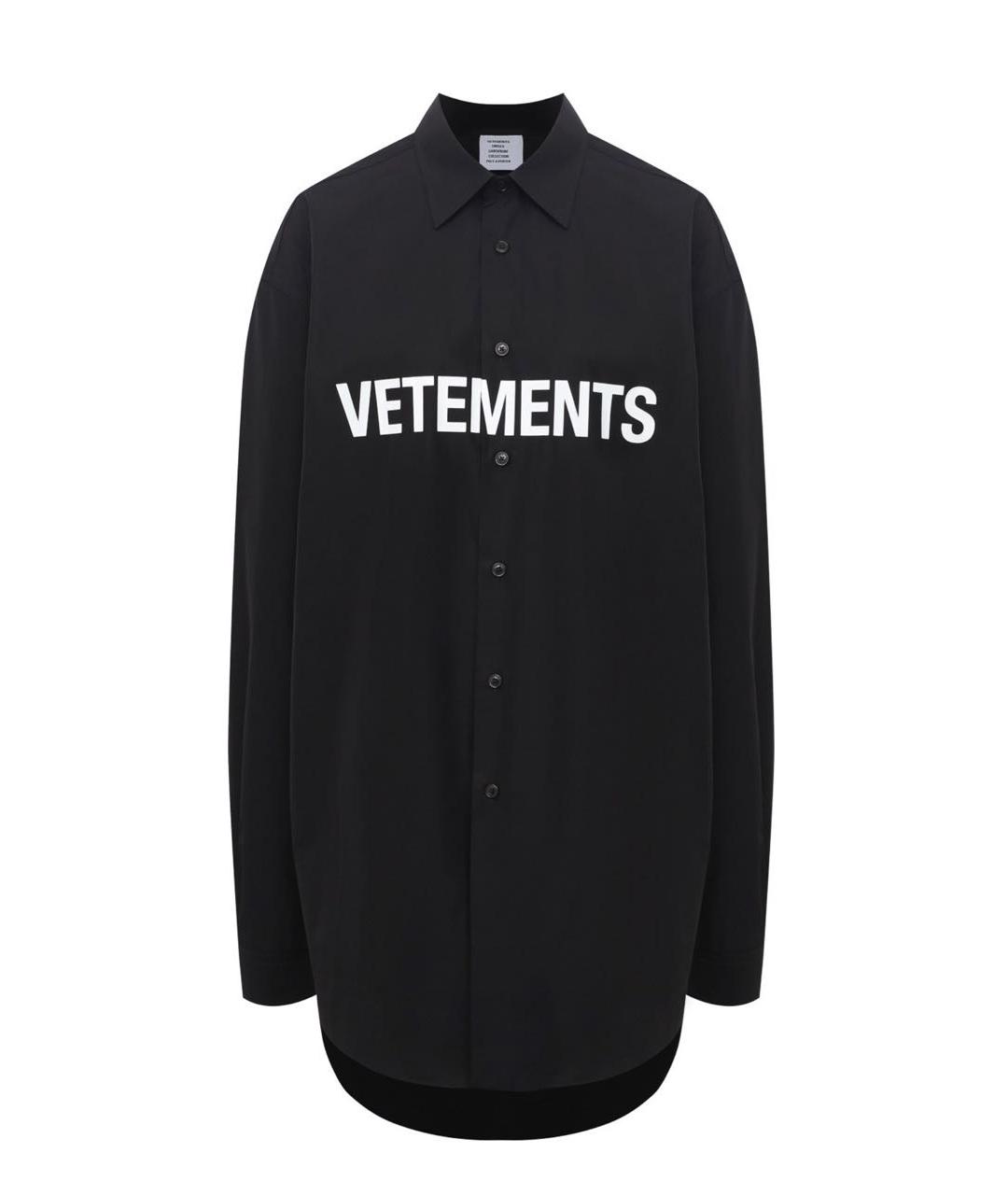 VETEMENTS Черная хлопковая рубашка, фото 1