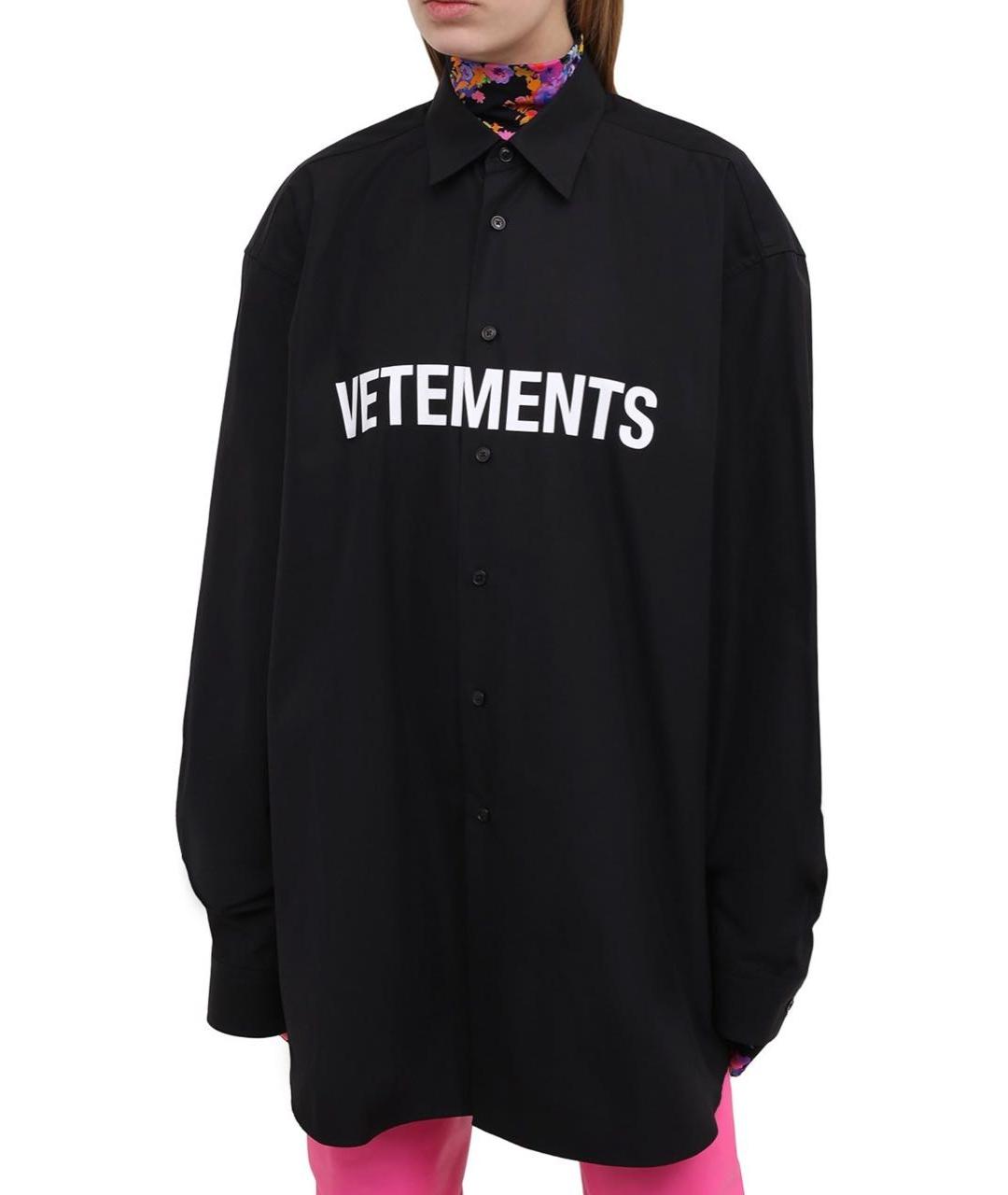 VETEMENTS Черная хлопковая рубашка, фото 3