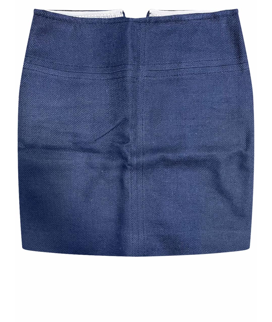 MAX MARA Темно-синяя хлопковая юбка миди, фото 1