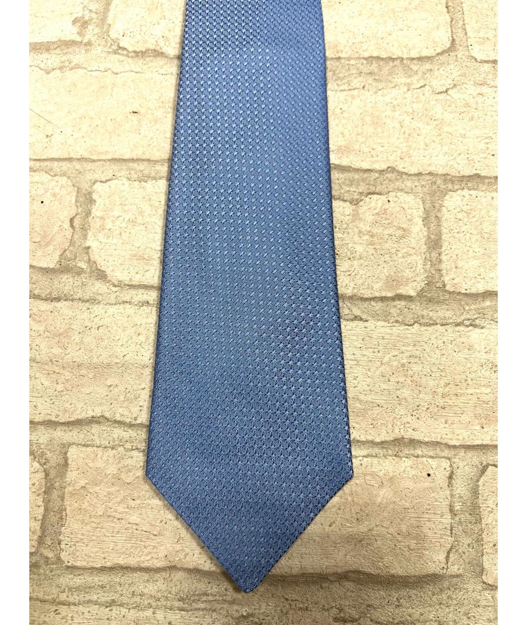 KITON Голубой шелковый галстук, фото 9