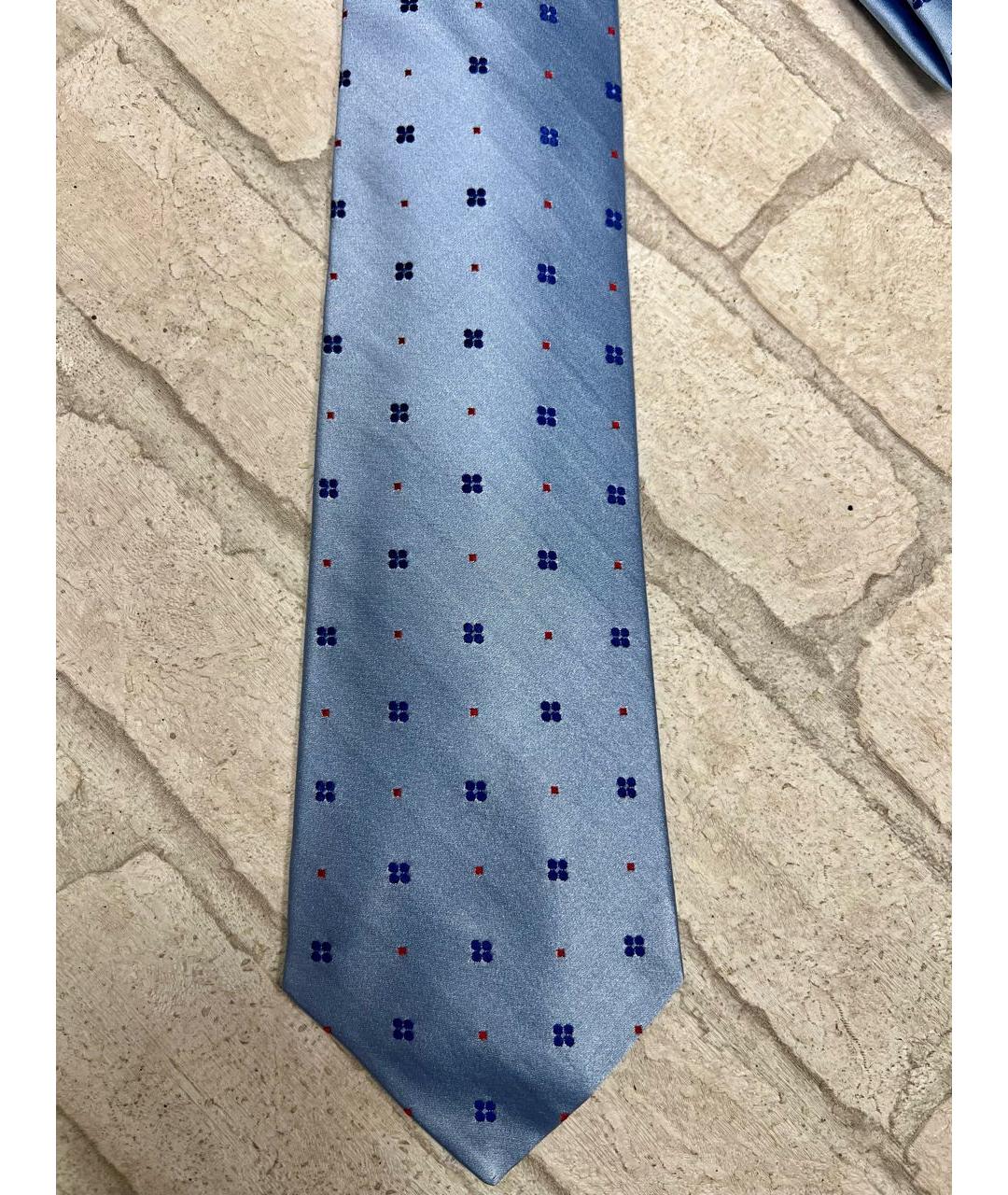 KITON Голубой шелковый галстук, фото 2