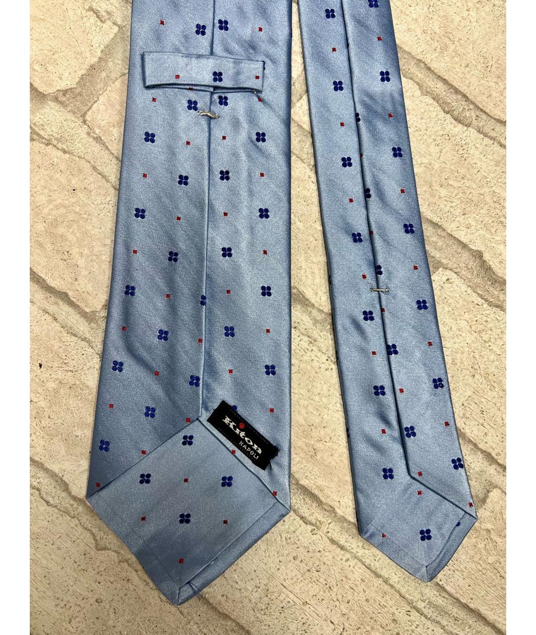 KITON Голубой шелковый галстук, фото 5
