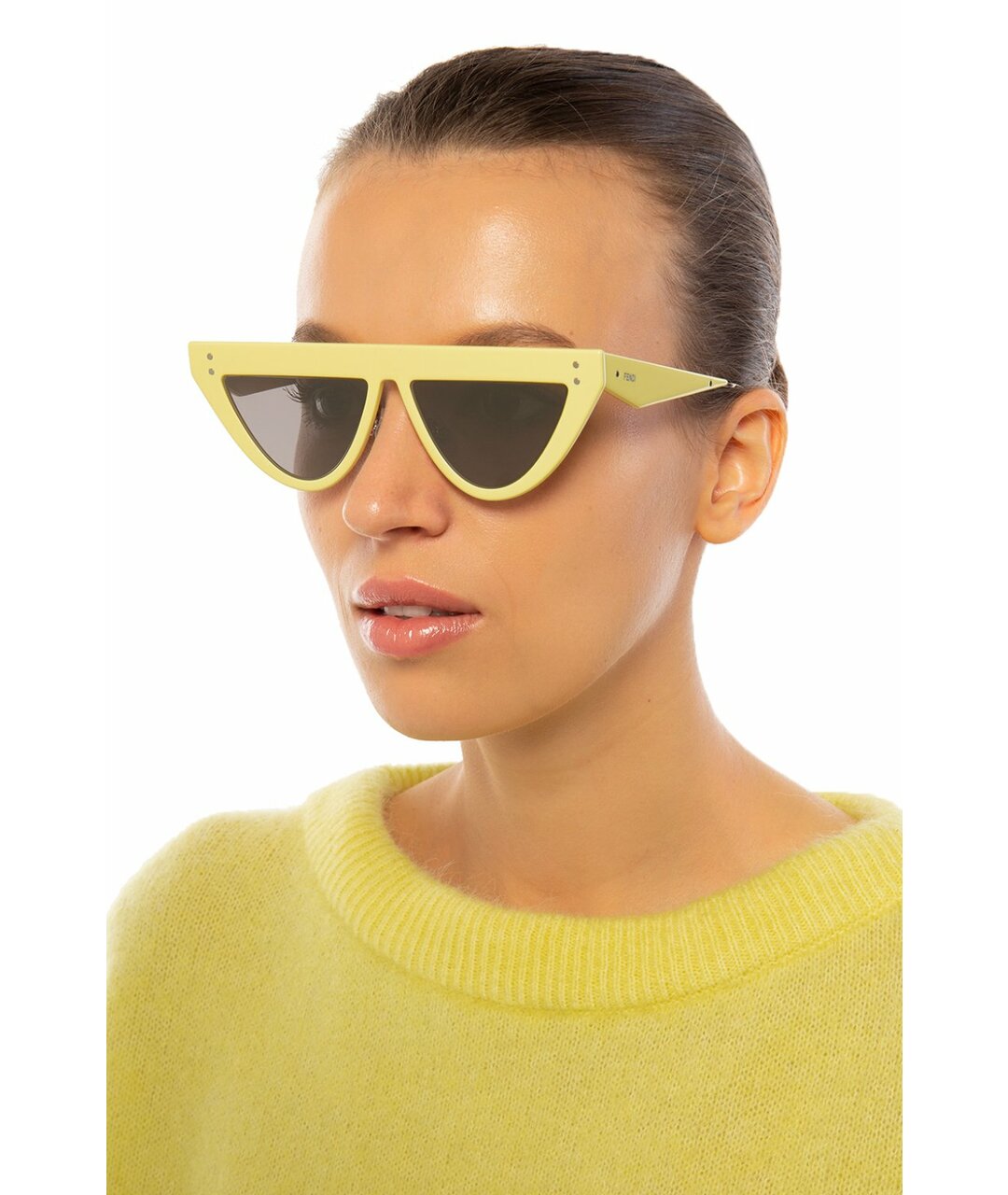 FENDI Желтые пластиковые солнцезащитные очки, фото 8
