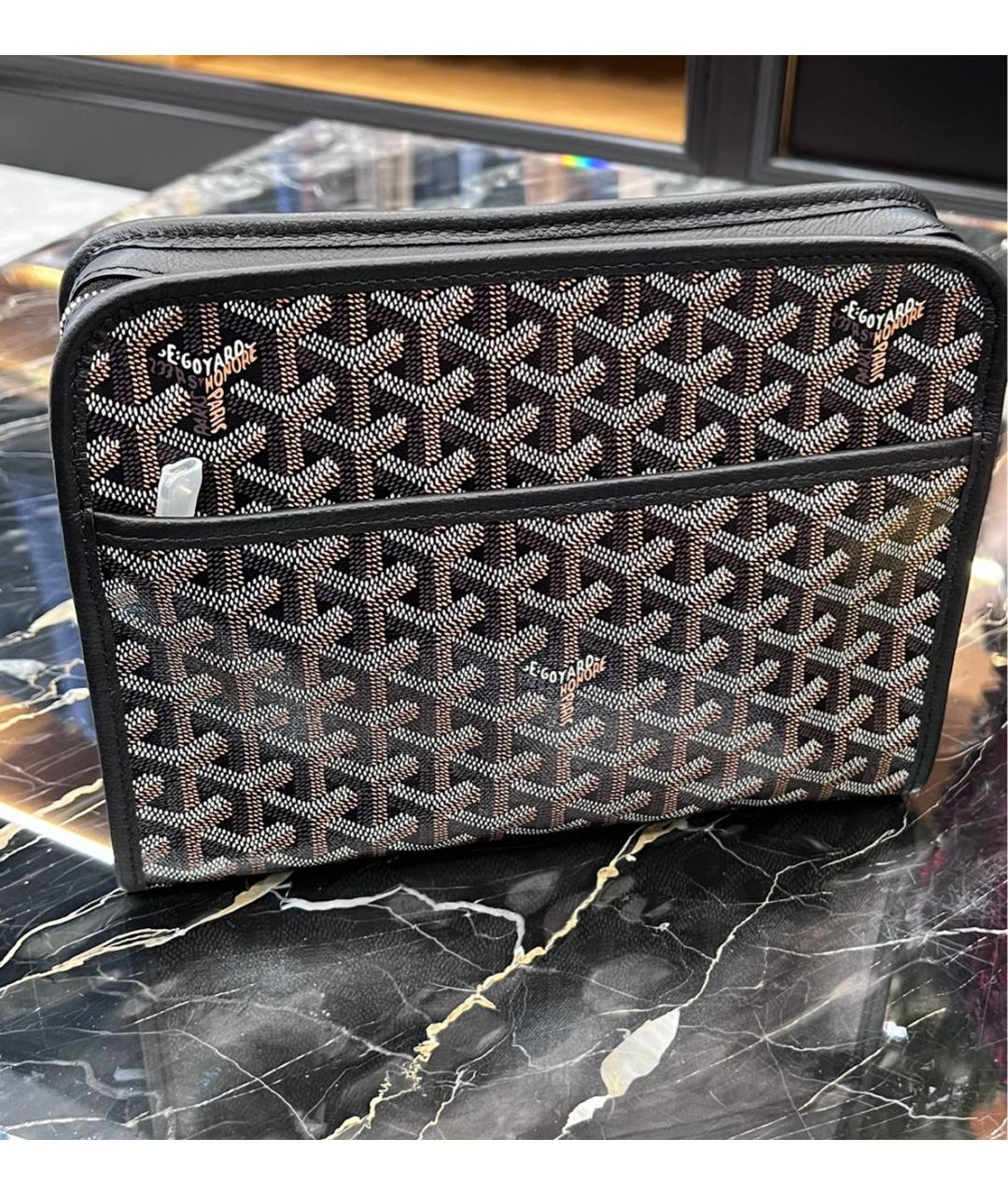 GOYARD Черная кожаная папка для документов, фото 5