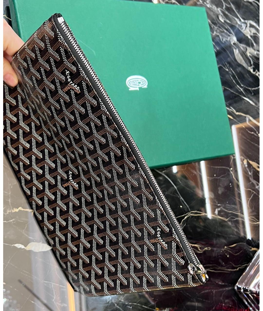 GOYARD Черная кожаная папка для документов, фото 2