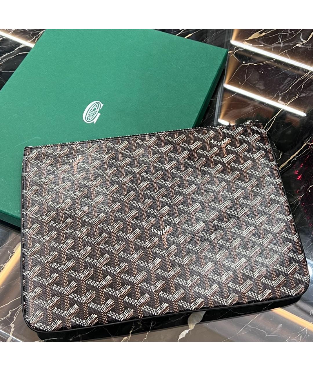 GOYARD Черная кожаная папка для документов, фото 4