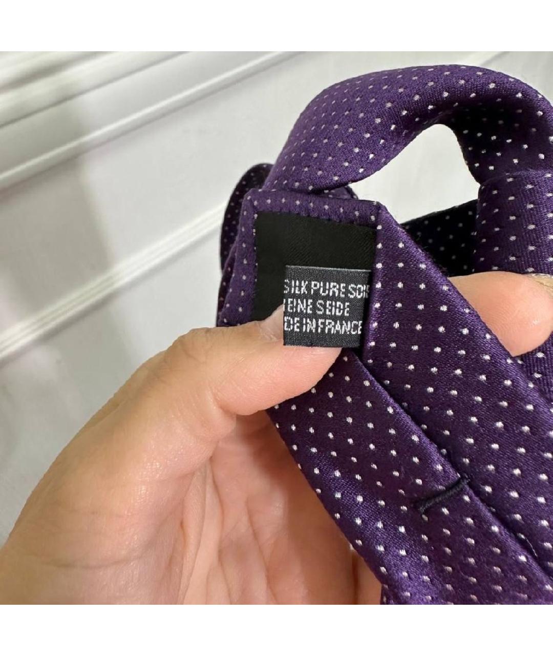 SAINT LAURENT Фиолетовый шелковый галстук, фото 4