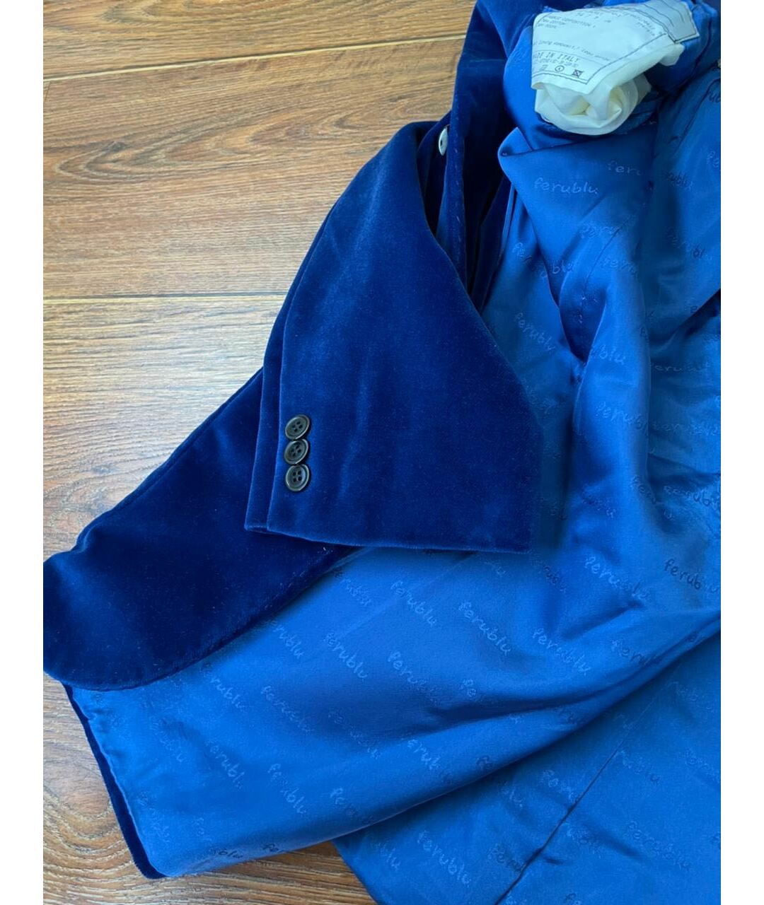 FERU Синий бархатный пиджак, фото 2