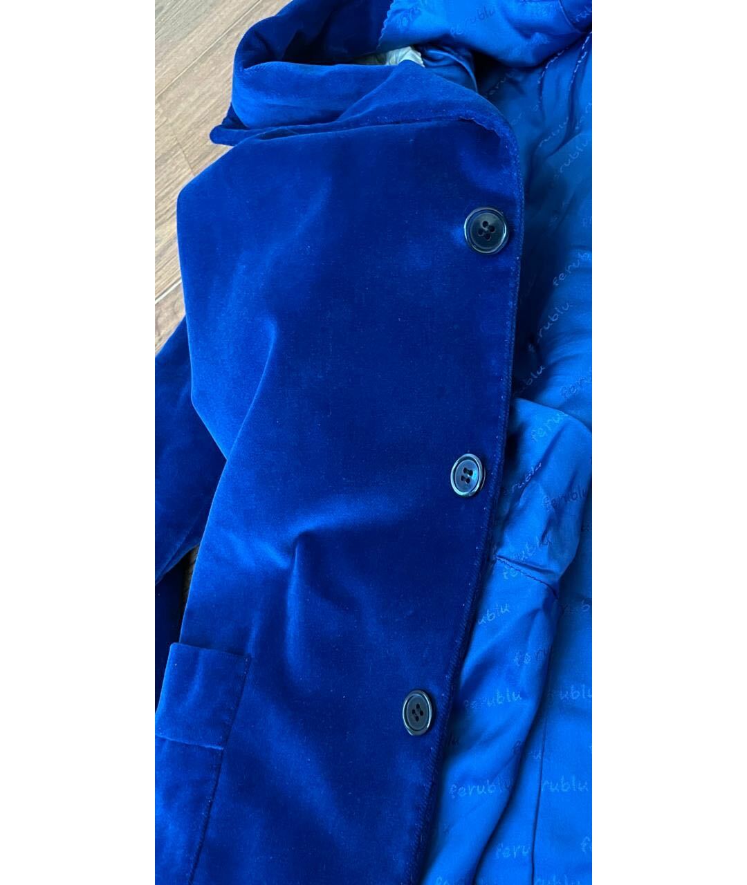 FERU Синий бархатный пиджак, фото 5