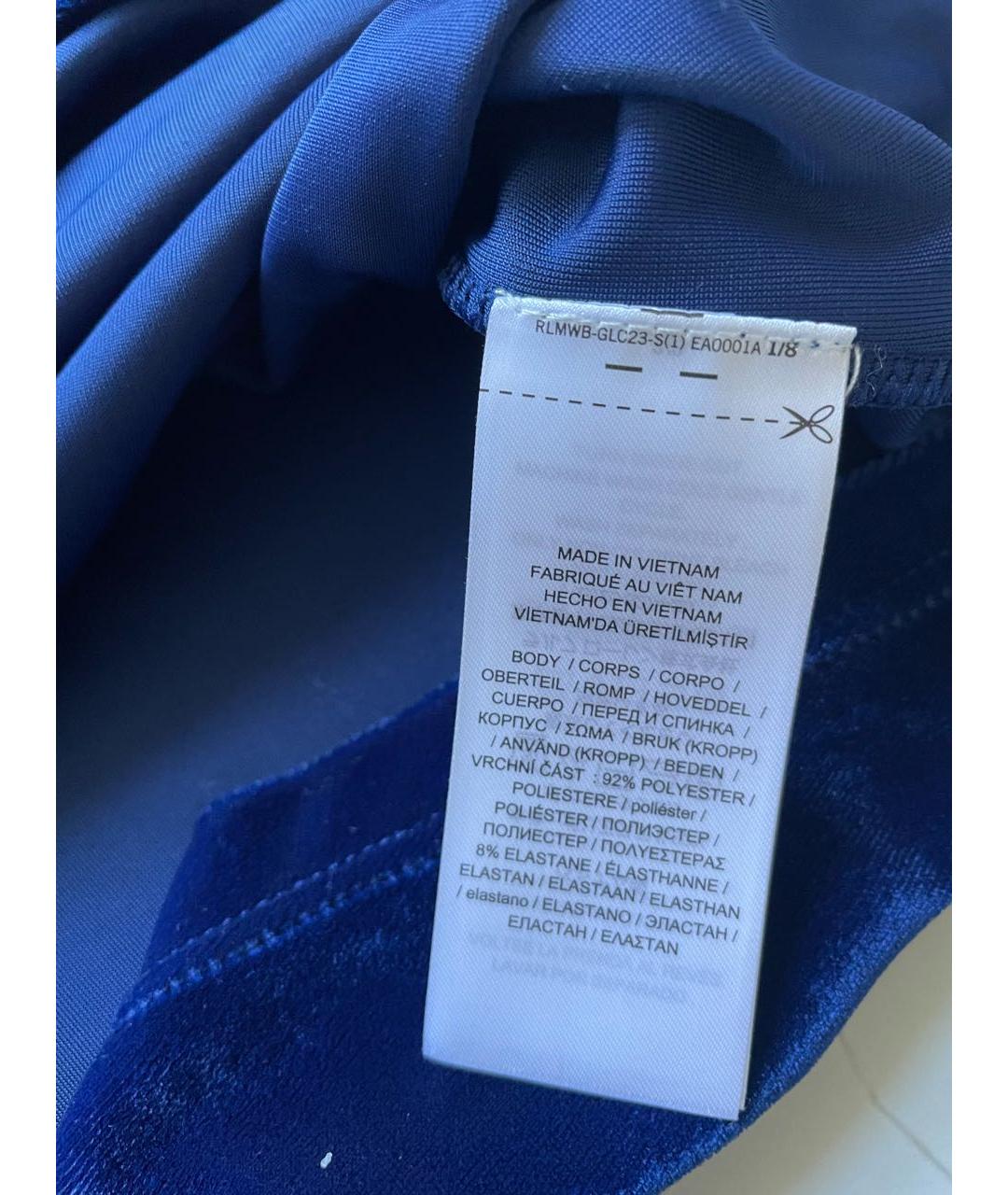 RALPH LAUREN Темно-синяя полиэстеровая блузы, фото 6