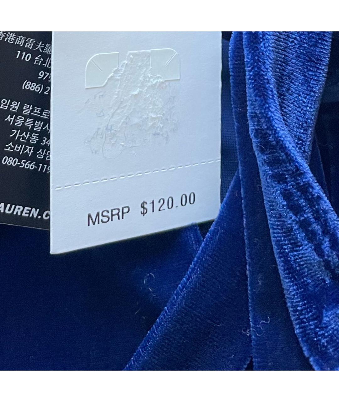 RALPH LAUREN Темно-синяя полиэстеровая блузы, фото 5