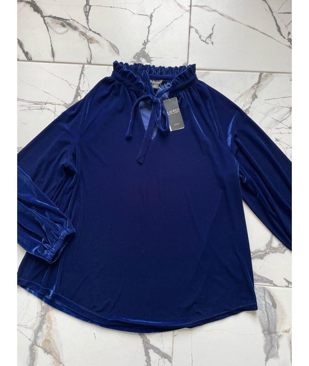RALPH LAUREN Темно-синяя полиэстеровая блузы, фото 2