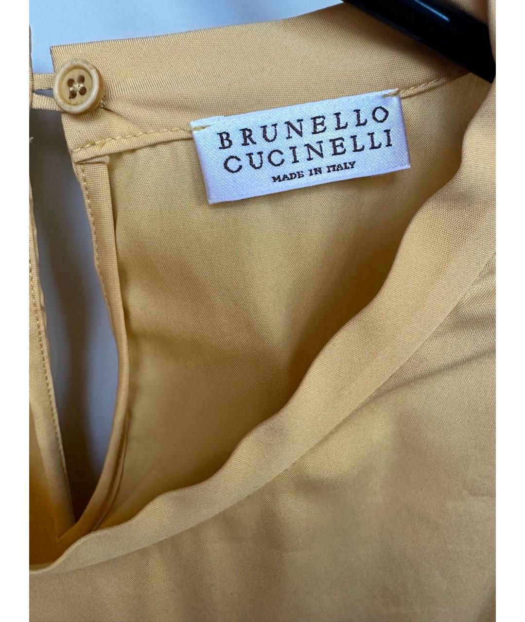 BRUNELLO CUCINELLI Желтая хлопковая блузы, фото 4