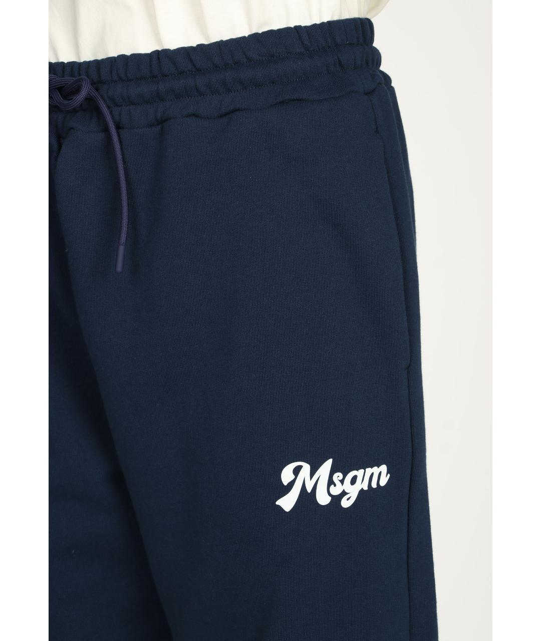 MSGM Синие хлопковые спортивные брюки и шорты, фото 4