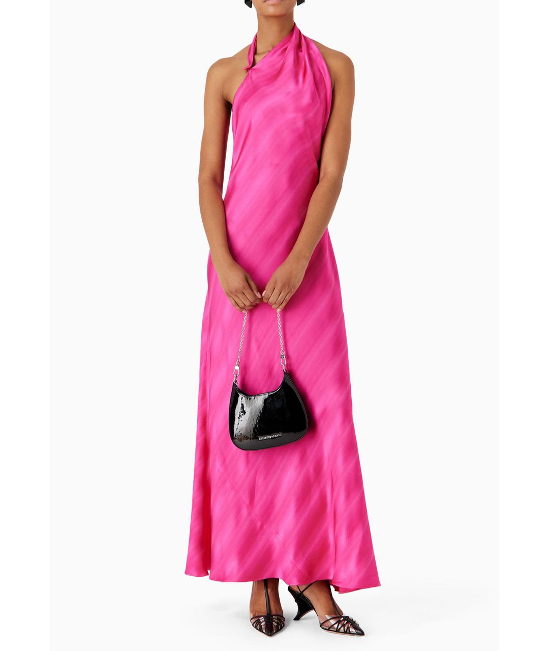 EMPORIO ARMANI Розовое вискозное вечернее платье, фото 2