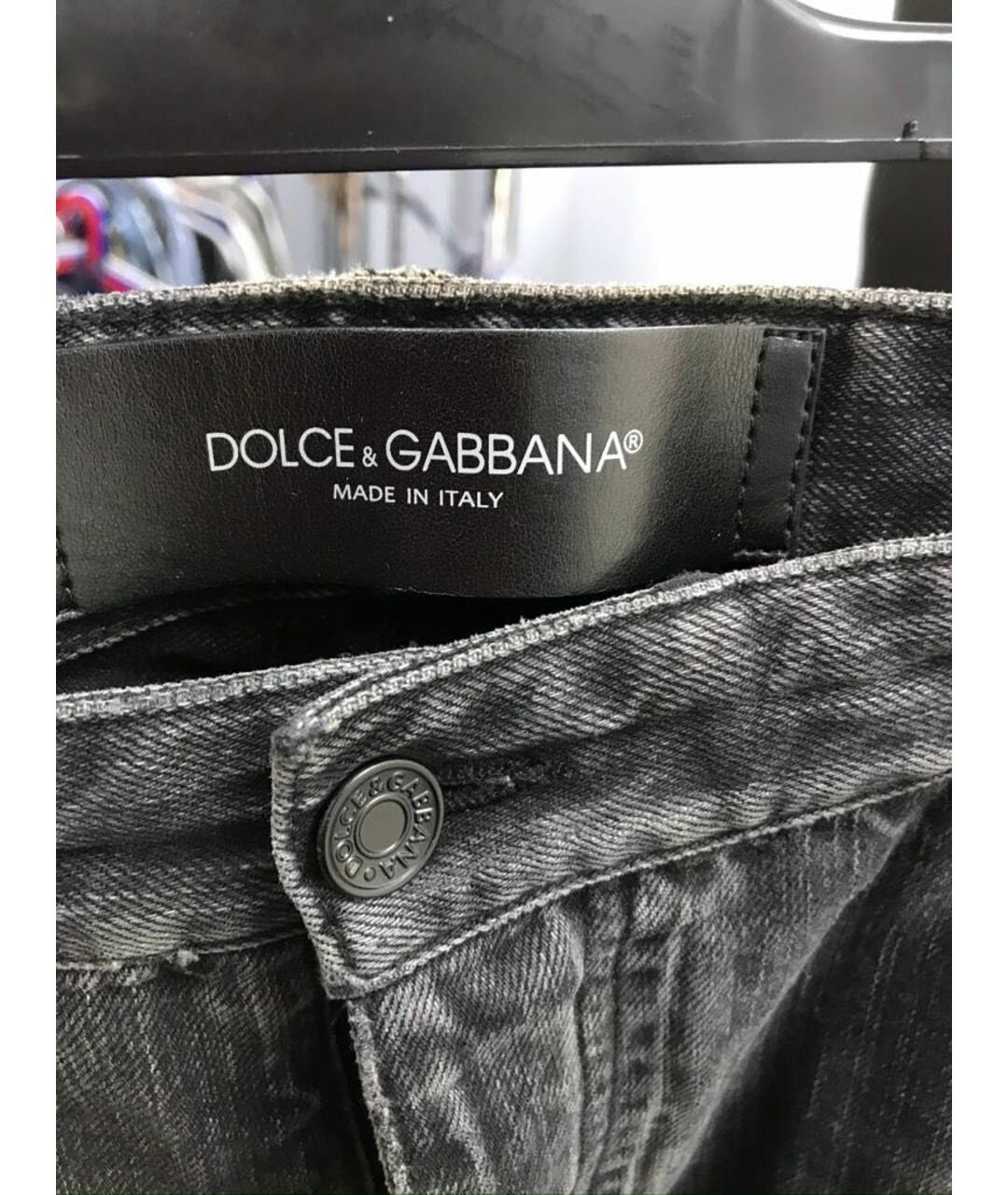 DOLCE&GABBANA Черные хлопковые прямые джинсы, фото 4